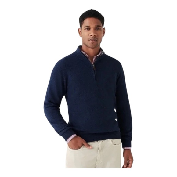 Faherty Jackson 1/4 Zip Pullover Sweater in Navy Heather Men’s Size XL - Picture 1 of 9